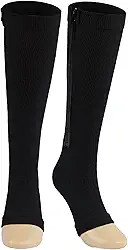 Meia de Compressão Com Ziper Tratamento De Varizes E Trombose, Sem Ponteira, Elástica Tamanhos M/G