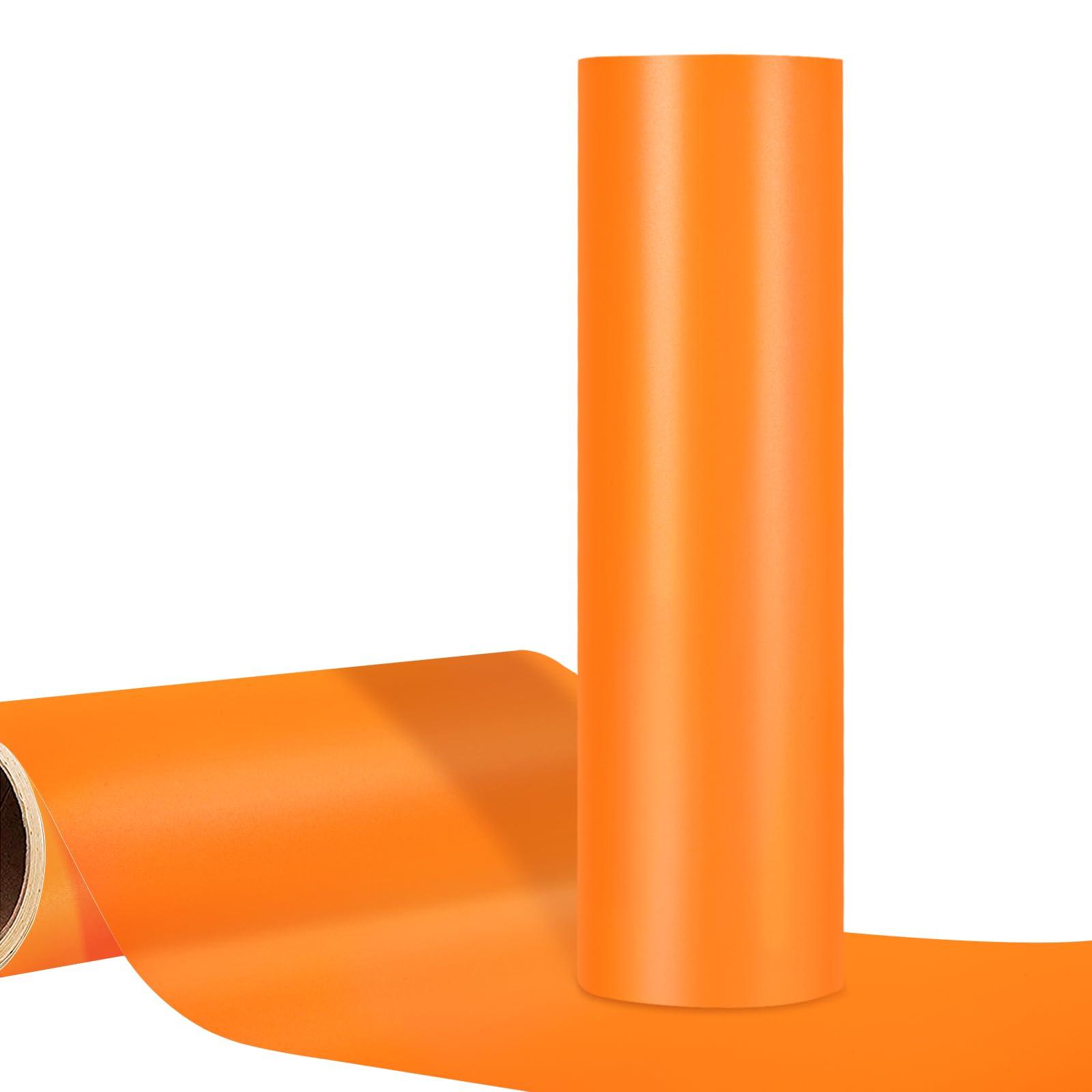WRAPXPERT Orange Permanent Vinyl,12" x10ft Matte Adhesvie Vinyl Roll for cricut,DIY Home Decor and Car Decal,Tumbler, Neon Orange