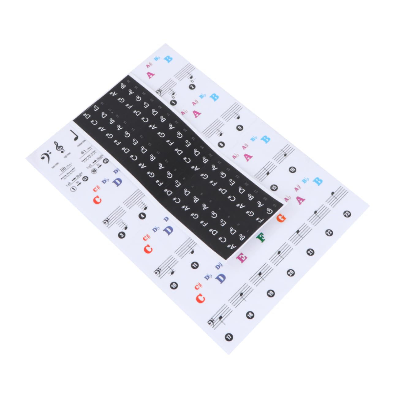 VICASKY Keyboard Accessories 88 Key Piano Note Stickers Electronic Organ Stickers Easy to Apply Piano Key Markers