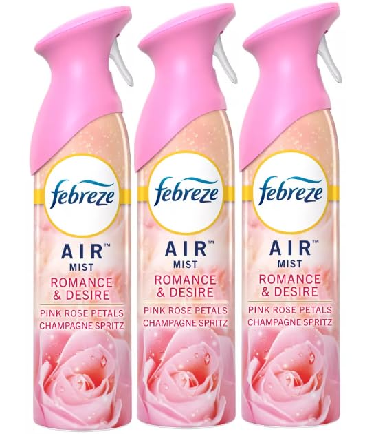 F.e.b.r.e.z.e Air Freshener -AIR MIST - 3 Ct, 8.8 Fl oz (Pink Rose Petals)