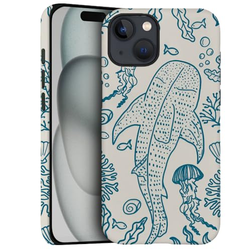 Generic Case for iPhone 13 - [Drop Protection Phone Cover] - Hybrid Case for Girl Women - Shark...