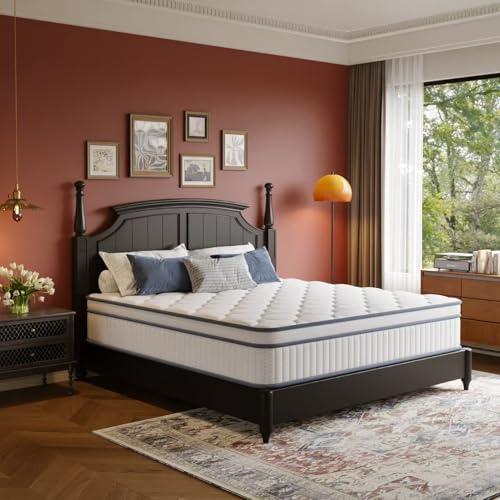 Twin Mattress, 8 Inch Twin Mattress Medium Firm Hybrid Spring Mattress with Cooling Gel Memory Foam - Motion Isolation & Enhanced Support in A Box