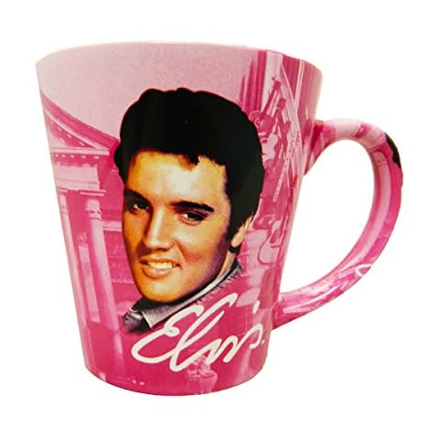 Elvis Mug - 12 oz - Latte Pink with Guitars Cover