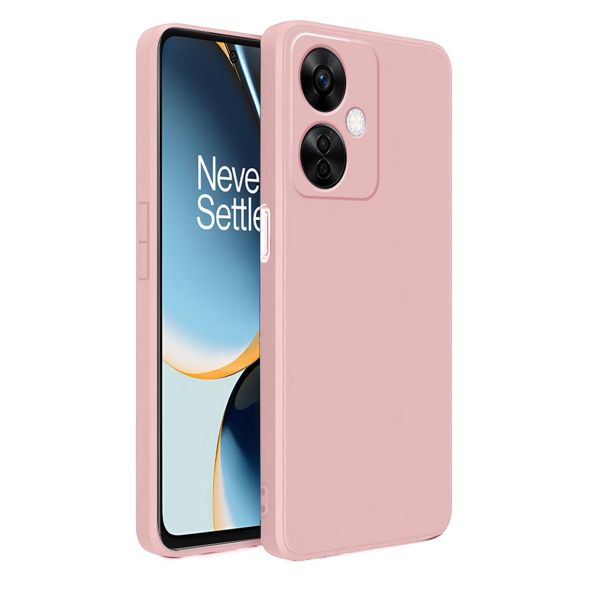 LIRAMARK Silicone Soft Back Cover Case for OnePlus Nord CE 3 Lite 5G (Pink)