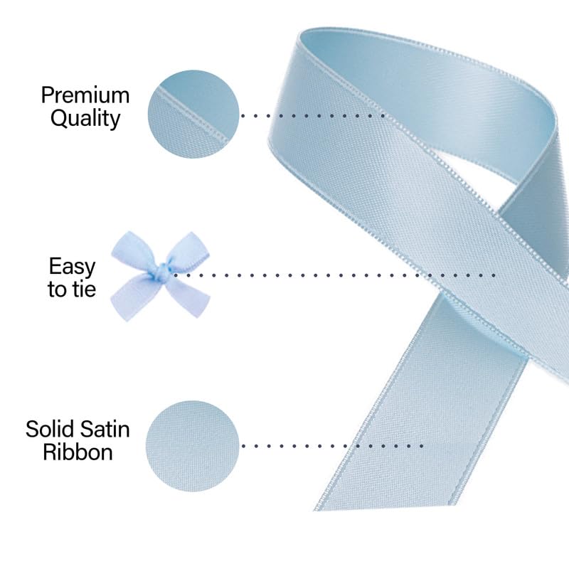 SR SUPER RIBBONS®™- Full Reel 38mm Double Faced Satin Ribbon, 20 Metres on Reel - Baby Blue, 38mm x 20m - Image 2