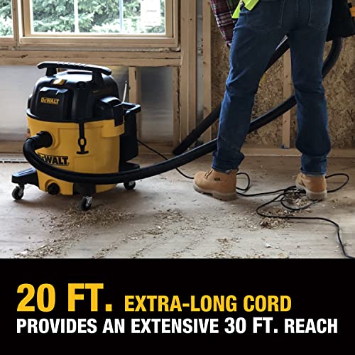 Image of DEWALT 12 Gallon STEALTHSONIC Ultra Quiet Poly Wet Dry Vacuum, DXV12P-QTA Powerful Suction Noise Reduction Vac, 5.5 Peak HP Shop Vacuum for Jobsite /Workshop, Reduce Motor Noise, Yellow