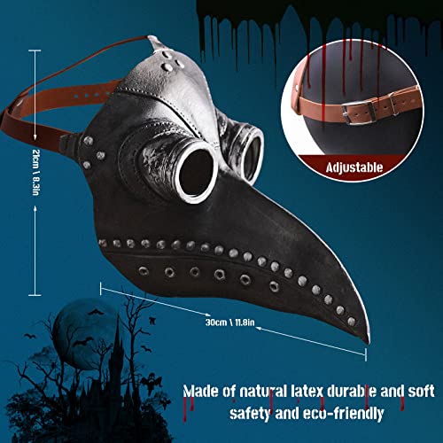 FUXHBFB Plague Doctor Halloween Bird Mask - Retro Rivet Steampunk Latex Costume Props for Men Women - Cosplay Masks - Image 3