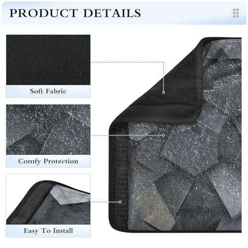 Image of 2 Pack Seatbelt Covers Seat Belt Cover Pad for Adults Boys Girls Car Seat Strap Covers Pads Cushion Universal Shoulder Strap Pad Protector for Backpack Camera Bag 6.5 Inch Dark Gray and Black Polygons