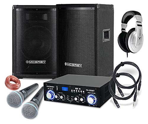 McGrey DJ Karaoke Compleetset PA Systeem Party-1500 met 2x400W lu...