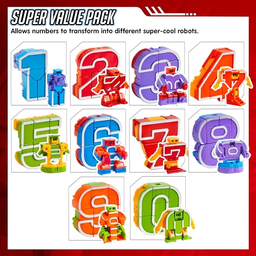JOYIN 10 Pcs Number Bots Educational Toys, Number Bots, Action Figure Learning Toys, Christmas Birthday Gifts for Kids Boys Girls 3 4 5 6 Years Old - Image 3