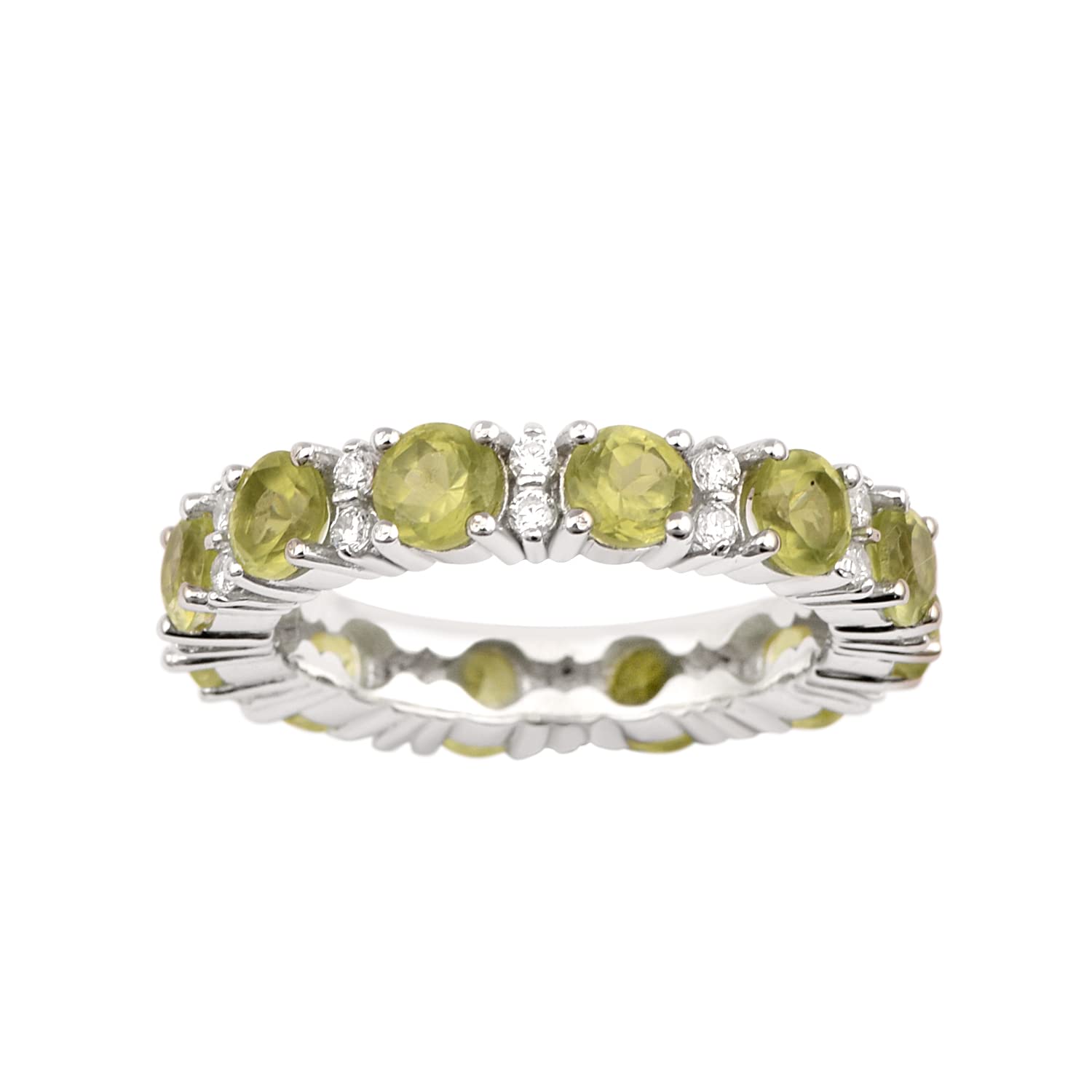 Shine JewelStacking 3 MM Round Multi Gemstone 925 Sterling Silver Minimalist Women Ring