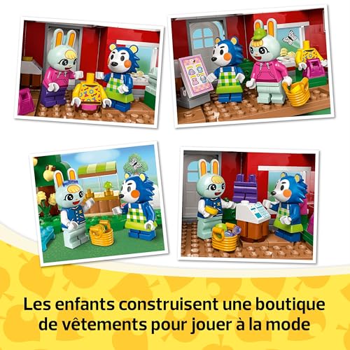 LEGO Animal Crossing Boutique de vêtements des sœurs Doigts de Fée - Jeu de Construction pour Enfants dès 6 Ans passionnés de Jeux vidéo - Jouet Stimulant Le Jeu de rôle 77055