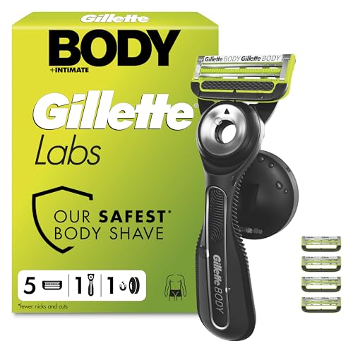 GilletteLabs Body + Intimate Razor for Men 1 Handle & 5 Cartridges