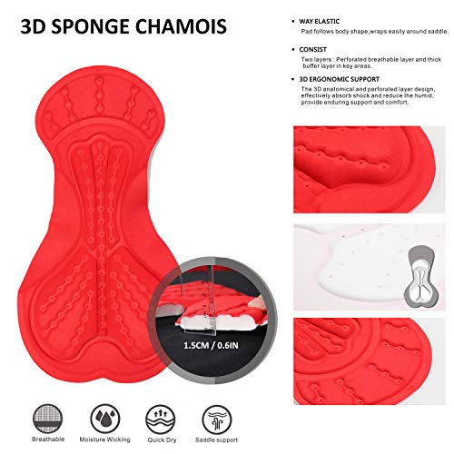 MUCUBAL Men's 3D Padded Cycling Underwear shorts MTB Bike Bicycle Undershorts(Dark Blue,XXL)