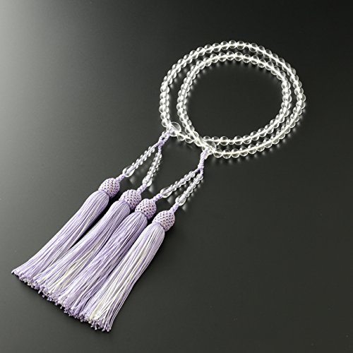 京仏壇はやし 数珠 八宗用 (八宗兼用) 本水晶 2色房 (藤色 白) (女性用) 正式 本式 数珠袋セット SW-079 京都 念珠 ｜京仏壇はやし 数珠 八宗用 (八宗兼用) 本水晶 2色房 (藤色 白) (女性用) 正式 本式  数珠袋セット  SW-079 京都  念珠｜数珠 オンライン通販