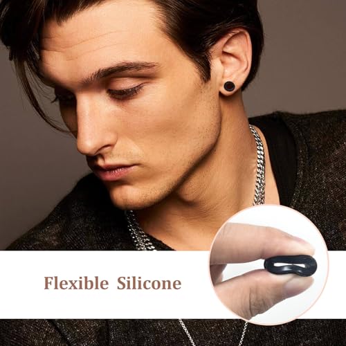 Uwiyo 20 Stück Silikon Flesh-Tunnel Set, 4-20mm Hollow Silikon Tunnel Plugs Ohrdehner Plug Ohr Expander Ohrplugs Flexible Stretching Expander Ohr Piercing Schmuck für Männer Frauen (Schwarz)
