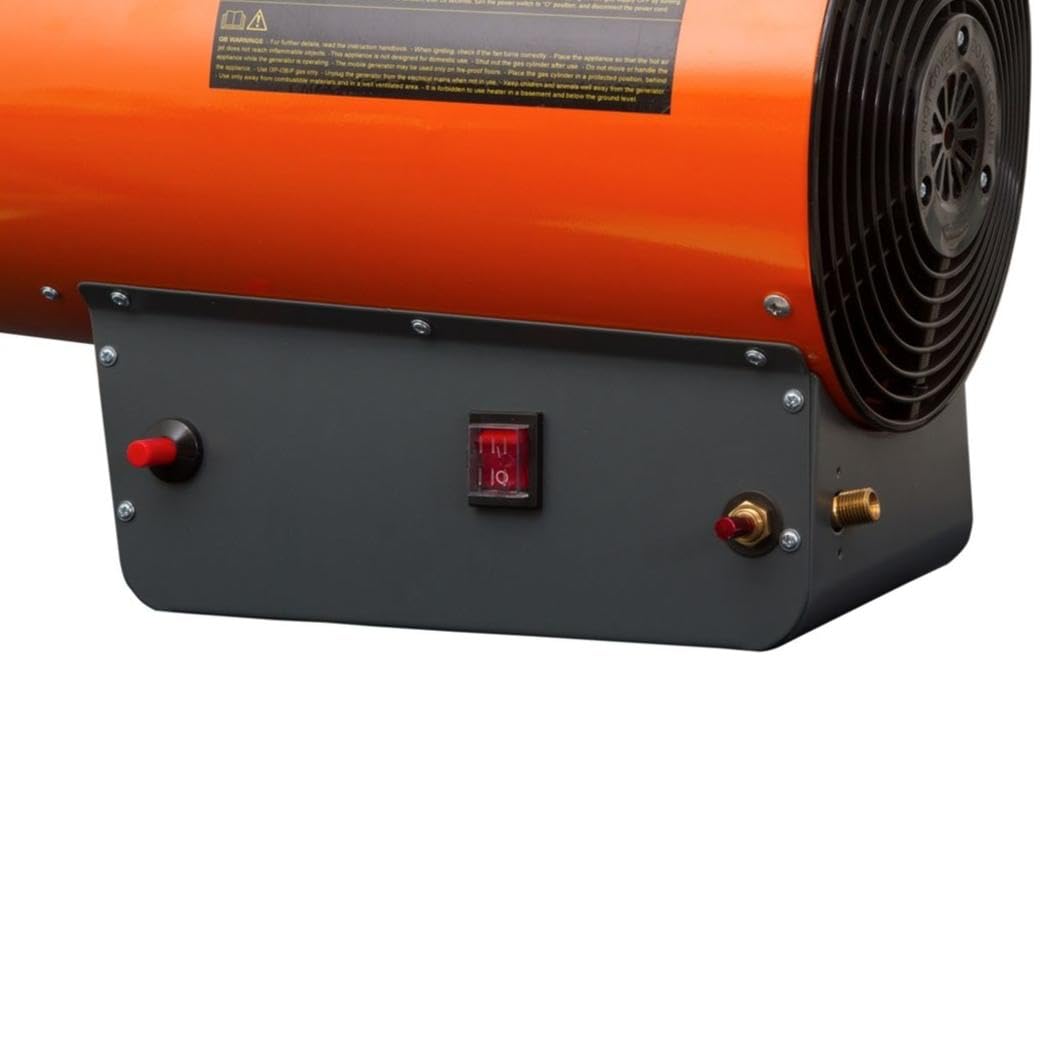 Qlima GFA1010 Riscaldatore Stufa a Gas ad Aria Forzata Termoventilatore Industriale Alta Potenza a Butano o Propano Accensione Rapida Generatore Calore Istantaneo con Ventola 10Kw 160m3 730gr/h