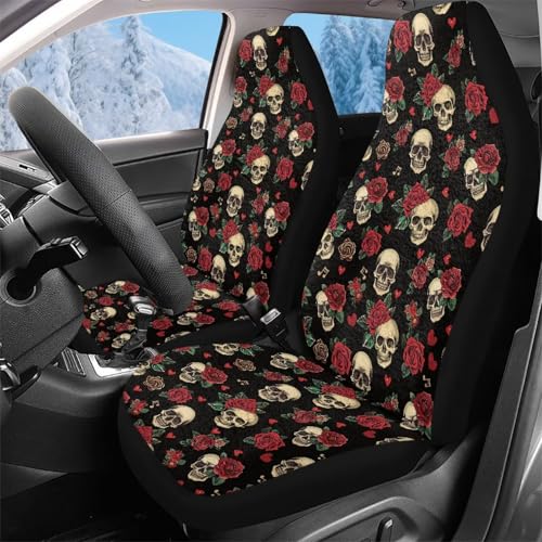 Couvre-sièges auto crâne de rose pour relooker l'intérieur de votre SUV