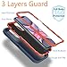 YmhxcY for iPhone 11 Case Shockproof Dropproof Dust-Proof Drop Proof 3-Layer Durable Phone Case Heavy Duty Protection Phone Case Cover for Apple iPhone 11 6.1“ Blue and Orange