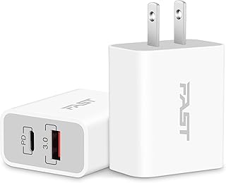 20W USB C Fast Charger for iPhone 15/15 Plus/15 Pro Max, GLUGRU 2-Pack Dual Port Type C Fast Wall Charger Power Adapter, USB C Charger Block for iPhone 15 14 13 12 11 Pro Max XS XR X SE, Pad, AirPods
