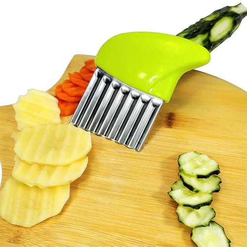 Cortador Ondulado de Acero Inoxidable con Mango de Madera miniatura 2