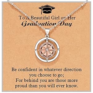 Shonyin graduation gifts for her 2025 rotate compass necklace for women sobriety gifts for students granddaughter daughter best friends coworker  urban country home decor