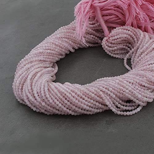 10 żyłek partia naturalny różowy chalcedon Rondell 2-3 mm fasetowane koraliki z kamieni szlachetnych 30 cm