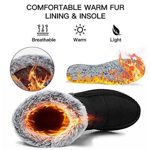 TEMOFON Womens Snow Boots Winter Warm Ankle Boots Waterproof Outdoor Fur Lined Shoes for Women3