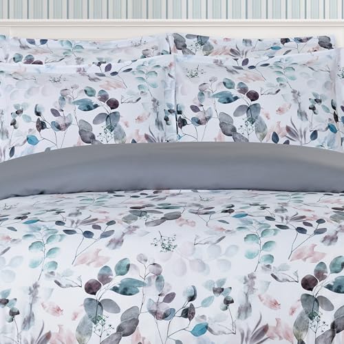 Majestic Giftware Madison Linen 8 Pcs 48" Full Size Duvet Bedding Set (BL508-48F) | Easy Care - Botanical Bliss 300 TC 100% Cotton Sateen |2 Fitted Sheets, 2 Duvets, 4 Pillowcases - Ritz Collection