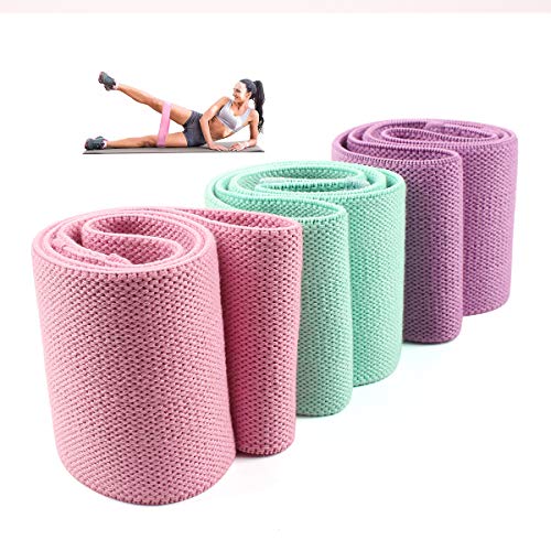 Bestum Resistance Bands Exercise Bands Anti Slip Fabric Resistance Bands for Legs and Butt, Workout Bands Heavy Resistance Loop Bands for Women/Men (Green+Pink+Purple)