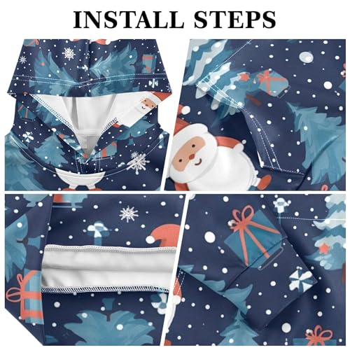 Kids Hoodies Sweaters Christmas Xmas Santa Claus Hooded Sweatshirts with Big Pockets for Boys Girls B04003643