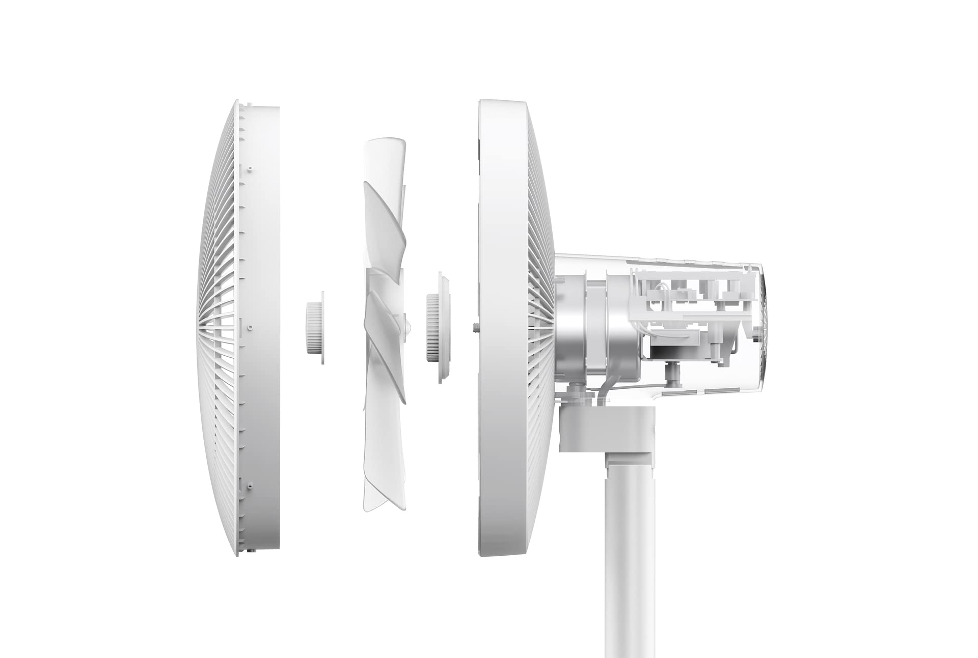Xiaomi Mi Smart Standing Fan 2 Lite - Ventilatore da tavolo e piantana con connessione opzionale per iOS/Android Mi Home (38 W, 38-58 dB, 3 livelli di velocità, compatibile con Alexa e Google