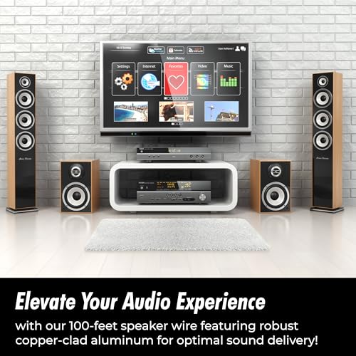 InstallGear-16-Gauge-Wire-AWG-Speaker-Wires-True-Spec-and-Soft-Touch-Cable-100-ft-RedBlack-Car-Stereos-Home-Theater-Radio-Surround-Sound-16-Gauge-Speaker-Wire-Easy-Installation