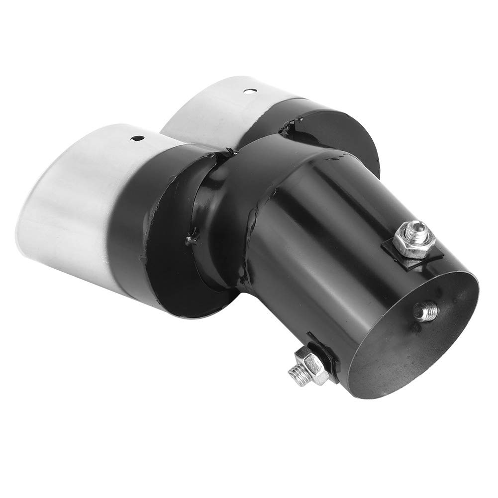 Qiilu Terminale Di Scarico Universale In Acciaio Inox - Ingresso 63mm, Uscita 89mm, Lunghezza 165mm - Colore Oro, Saldabile