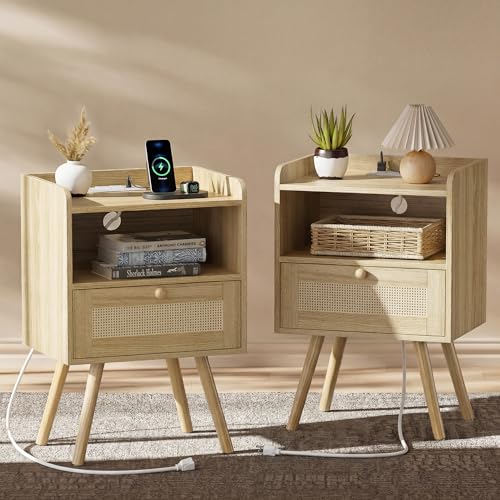 SUPERJARE Nightstands Set of 2, Night Stands with...