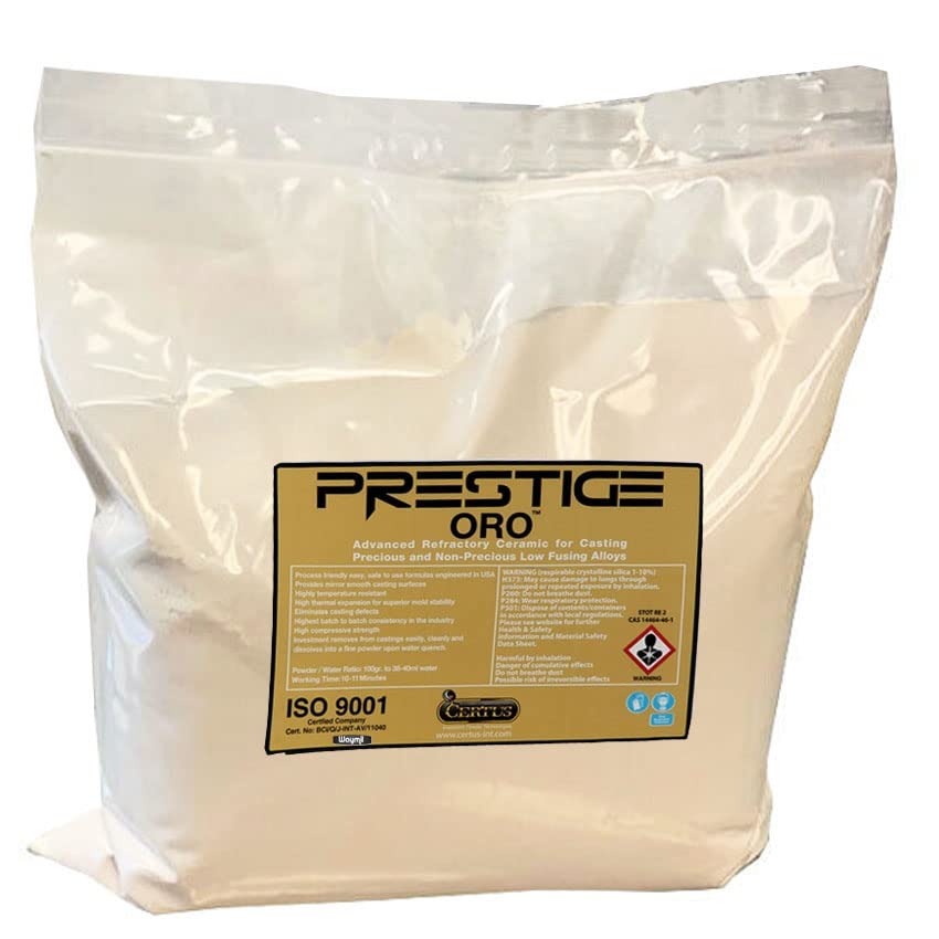 Prestige ORO 5Lb Premium Jewelry Making Casting Powder Lost Wax Investment Powder for Gold, Silver ETC