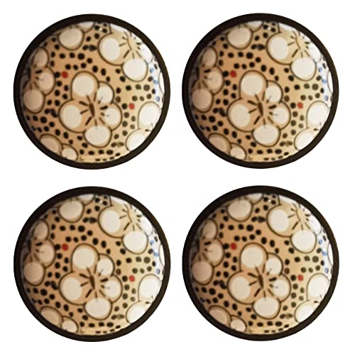 Yomiin 4 Stück Schubladenknopf, Moebelknauf, Schubladengriffe, Kommodenknöpfe Schubladenknöpfe Set, Möbelgriff, modern mit runder Platte oben , 30mm Knauf für Schrank Schublade (RUNDES KERAMIK：4PCS) Cover