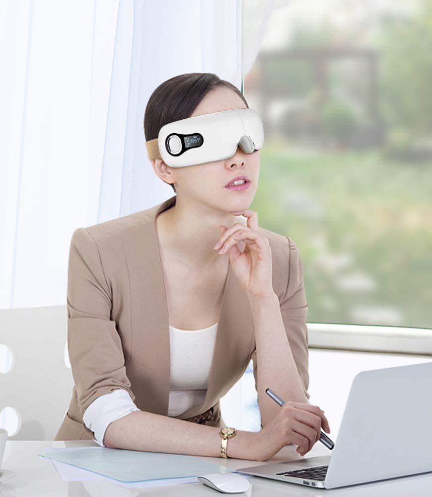Massager-Eye Massager-Electric Eye Massager con Calor, vibración, presión de Aire 5 Modos de Trabajo para aliviar cepa de Ojo Ojo de Ojos Secos Dolores de Cabeza Círculos Oscuros Bolsos de Ojos