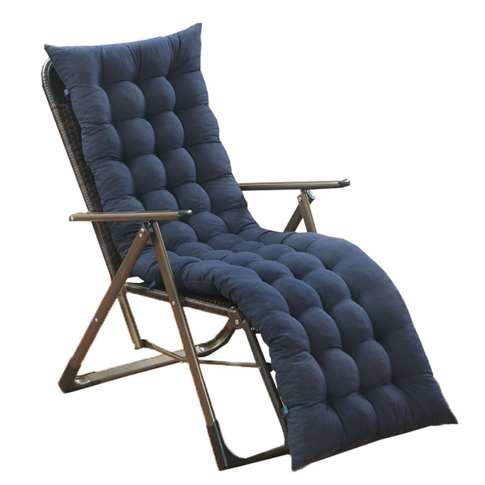 uyeoco Lounge Chair Cushion Pad High Back Patio Chair Cushion Thickened Rattan Sun Lounger Cushion Indoor/Outdoor Garden Relax Chair Pad Rocking Chair Cushion Recliner Cushion(2#,48 * 150cm)