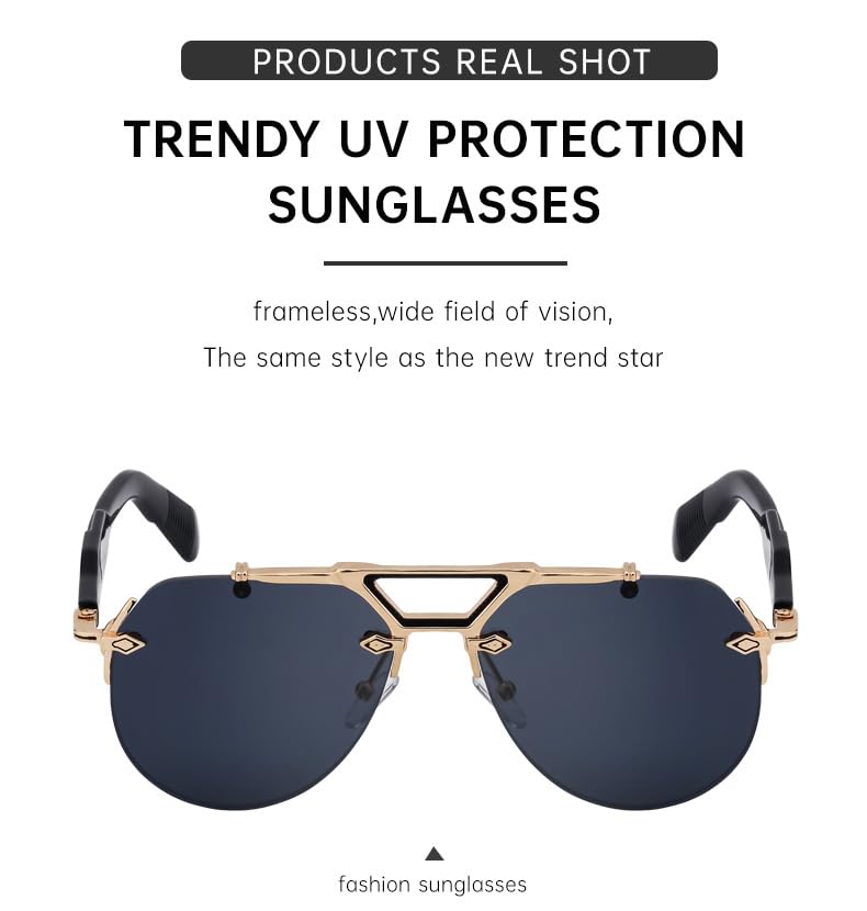 Men's frameless sunglasses - lightweight modern design polarized glasses4