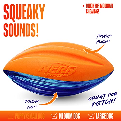 Nerf-Dog-Rubber-Football-Dog-Toy-with-Interactive-Squeaker-Lightweight-Durable-and-Water-Resistant-6-Inches-for-MediumLarge-Breeds-Single-Unit-Blue-and-Orange Nerf Dog Rubber Football Dog Toy with Interactive Squeaker Lightweight Durable and Water Resistant 6 Inches for MediumLarge Breeds Single Unit Blue and Orange