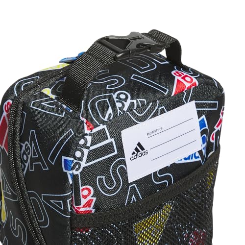 Image of adidas Unisex Santiago Lunch Bag, Insulated School Food Container Box Discontinued, Adi Comp Black /Bright Royal Blue /White /3.0, One Size