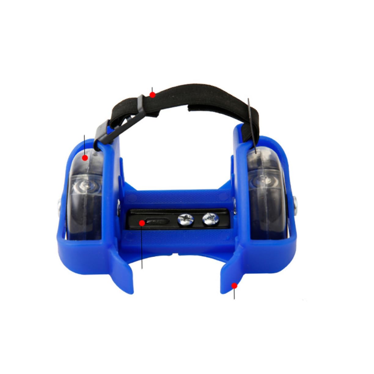 Sosoport 1Pair Adjustable Flashing Heel Wheel Roller Skates for Outdoor Fun Lightweight Durable Design for Years Blue