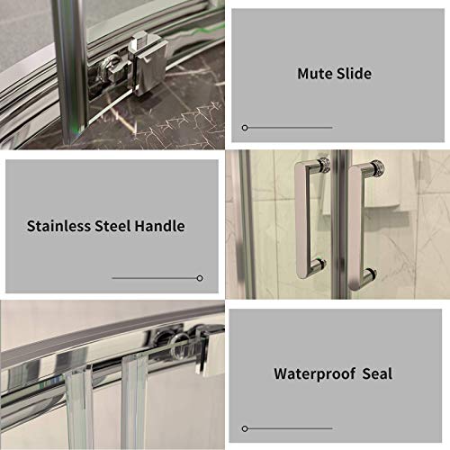 mecor Clear Glass Sliding Bath Doors, 35.4