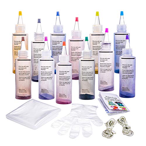 KISSBELLY 3/5/6/8/10/12/18/24 Colours One Step Tie Dye Kit Shirt Fabric Textile Paints Dying Kits Permanent Clothes Graffiti Jacquard Pigment for Adults Kid