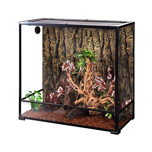 REPTI ZOO Large Glass Reptile Terrarium 100 Gallon, Front Opening Reptile Habitat Tank 36" x 18"x 36", Wide & Tall Vivarium Tank with Top Screen Ventilation (Knock-Down)
