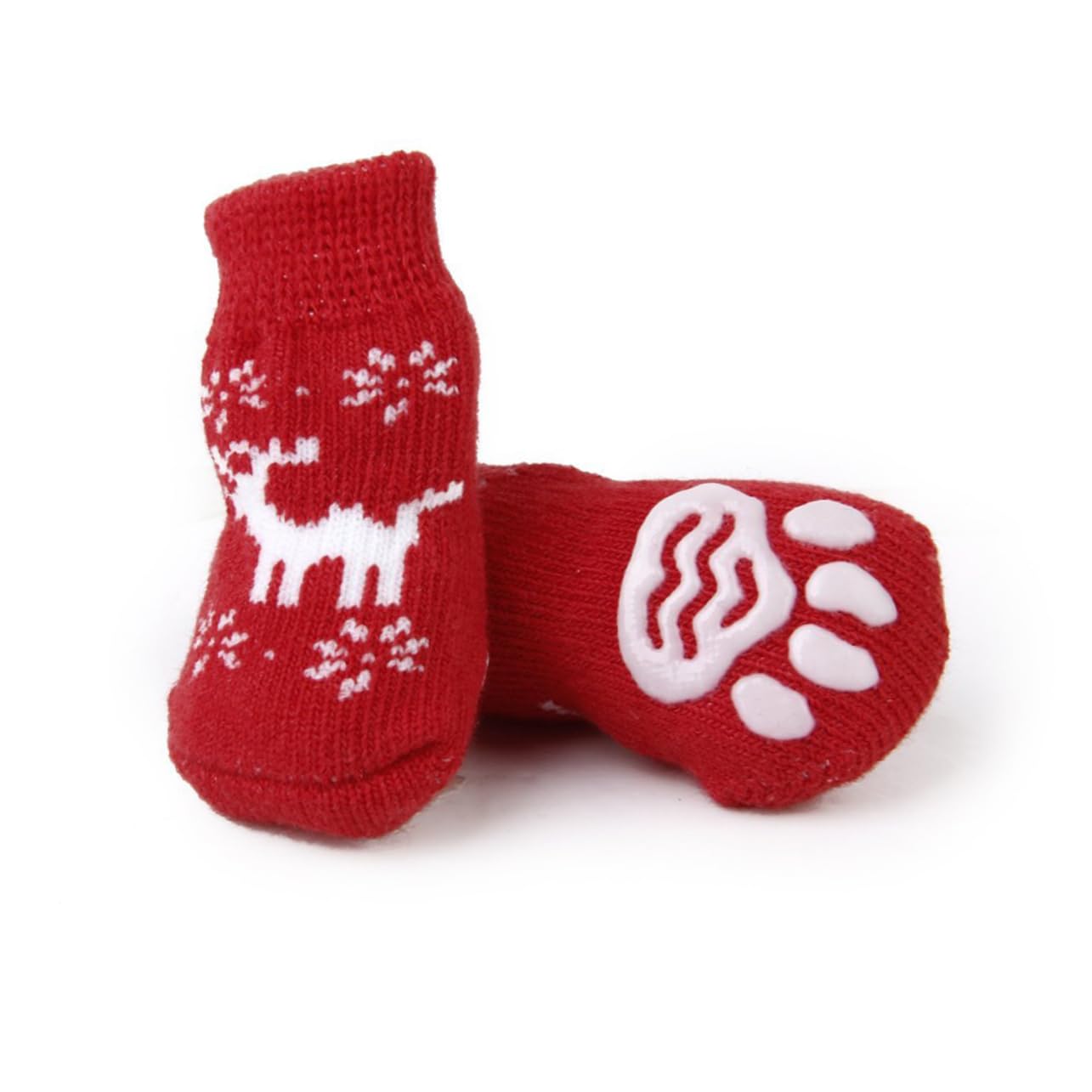 GRIRIW Dog Puppy Cat Socks Christmas Reindeer Style Non-Slip Pet Socks Size s Easy to Carry