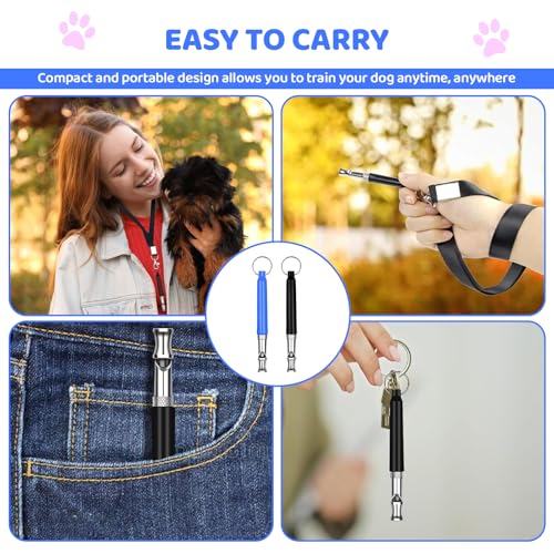 GUTERTOP Hundepfeife Hochfrequenz Lautlos, Hundepfeifen Rückruf Lautlos, Hundepfeife Gegen Bellen und Trainieren Sie Ihren Hund mit Einem Schlüsselband