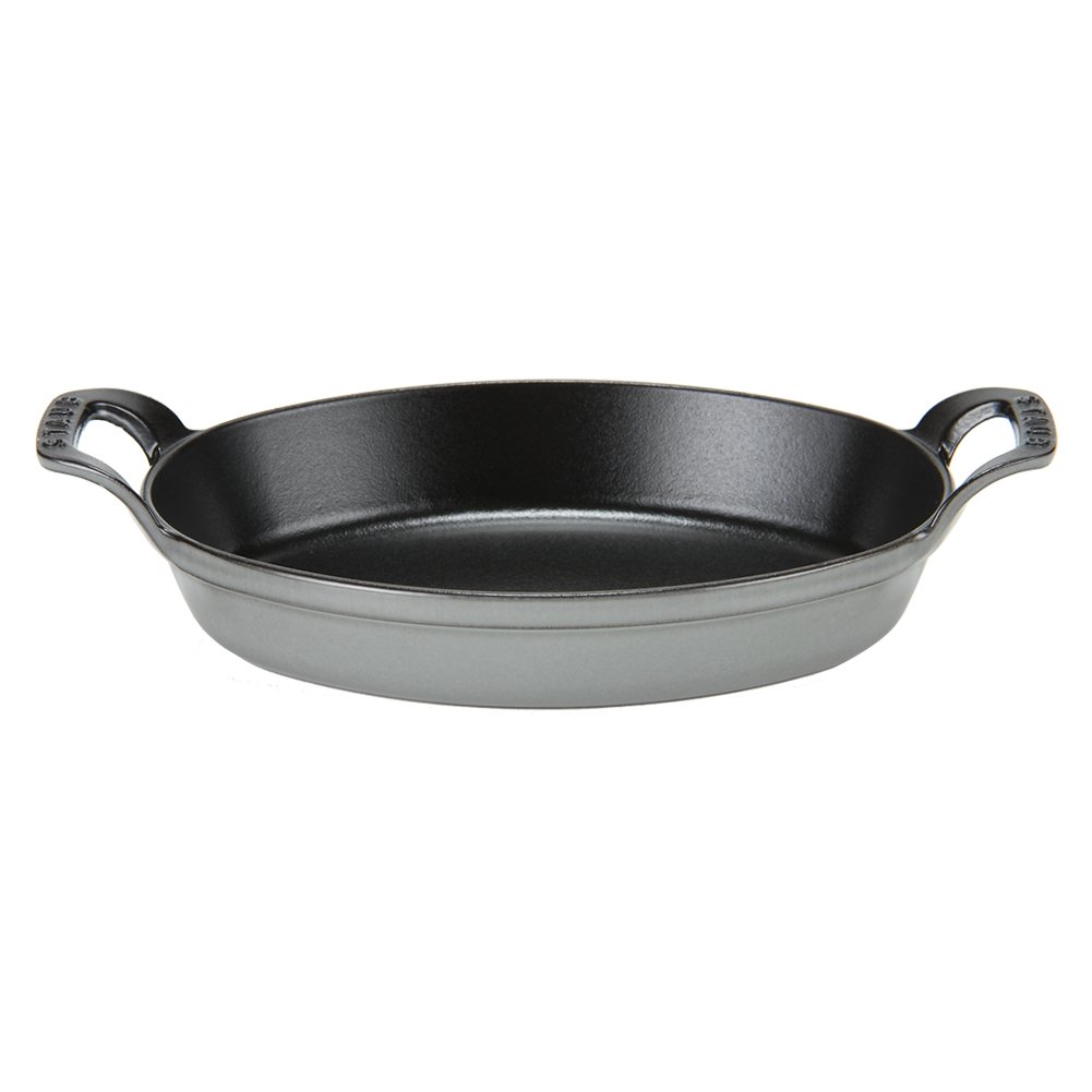 新品オーバル スタッカブル ディッシュ グレー 24cm ホーロー 鉄グラタン皿 staub ストウブ 「 オーバル スタッカブル ディッシュ グレー 24cm