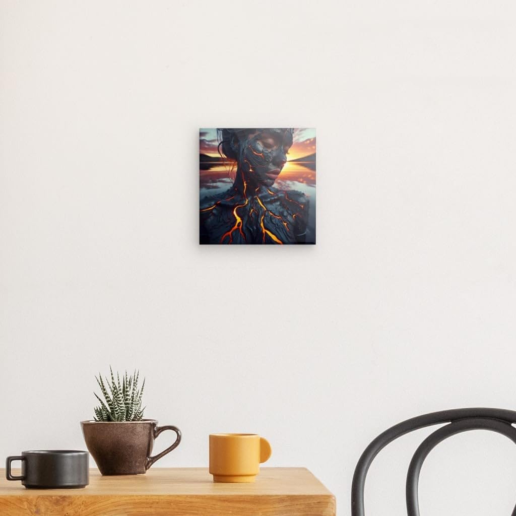 Lienzo de mujer con barro Wedecored de 20x20 cm para decoración de pared 5
